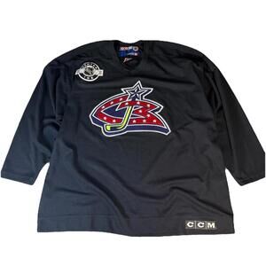 Vintage Columbus Blue Jackets NHL Hockey Jersey CCM Center Ice Black Men’s 2XL